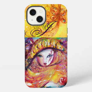 ETUI iPhone 13 MASQUE VENITIEN - MASQUE AU MONOGRAMME JAUNE