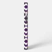 Etui iPhone 13 Méandre violet et blanc (Côté gauche)