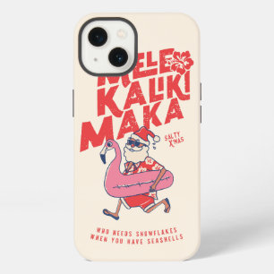 Etui iPhone 13 Mele Kalikimaka Santa Flamingo Escapades de Noël