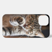 Etui iPhone 13 Mignonne chatte lance un punch (Verso Horizontal)