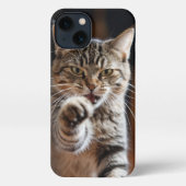 Etui iPhone 13 Mignonne chatte lance un punch (Verso)