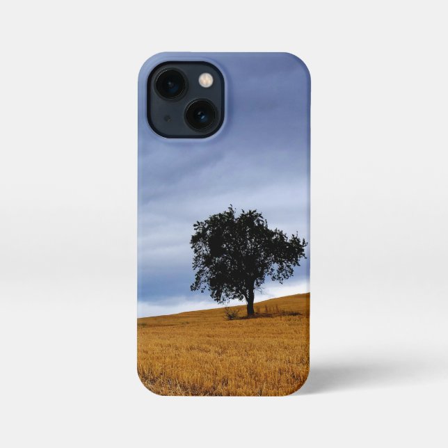 Etui iPhone 13 Mini Arbre dans un champ de blé (Verso)