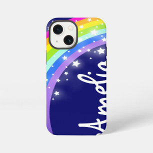 Etui iPhone 13 Mini Arc-en-ciel nommé sur un ciel de nuit marine