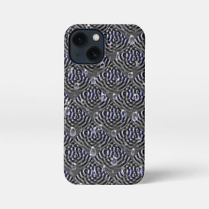 Etui iPhone 13 Mini Arrosage sur métal gris bleu