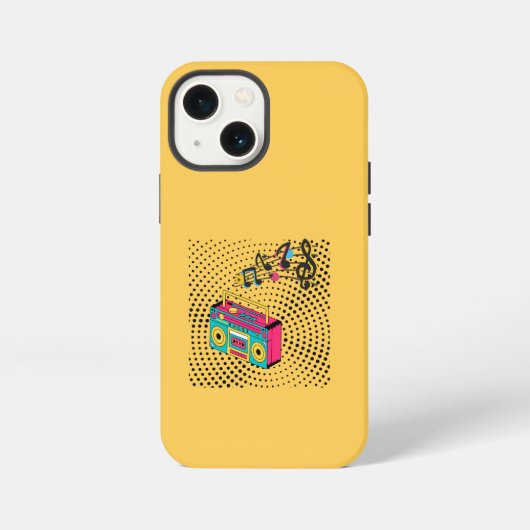 Etui iPhone 13 Mini Baladeur audio rétro. (Verso)