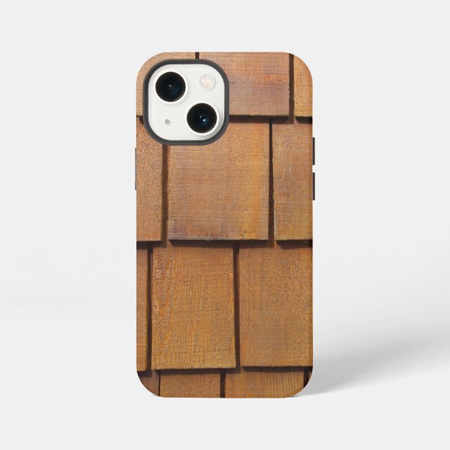 Etui iPhone 13 Mini Bardeau de cèdre (Verso)