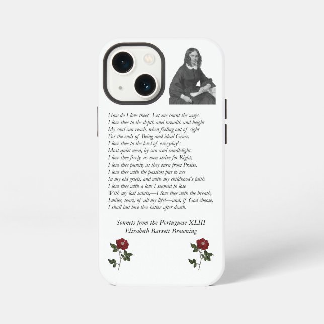 Etui iPhone 13 Mini Barrett Browning - Sonnets portugais 43 (Verso)