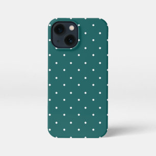 Etui iPhone 13 Mini Boîtes téléphoniques en pierre bleue et blanc Pois