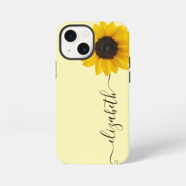 Etui iPhone 13 Mini Boîtier iPhone Nom de tige de Tournesol Bright Scr (Verso)