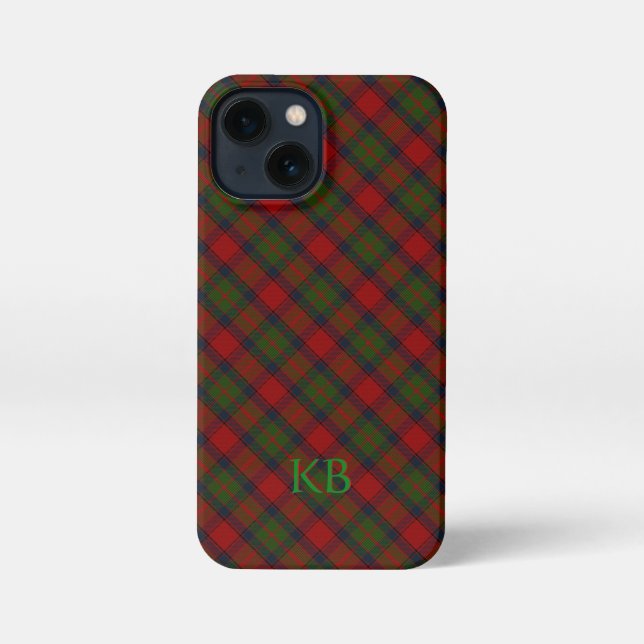 Etui iPhone 13 Mini Buccleuch Tartan officiel avec monogramme / initia (Verso)