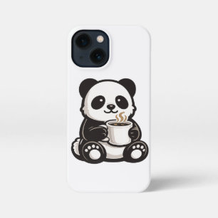 Etui iPhone 13 Mini Café Panda Mignon – Panda Kawaii tenant un café 
