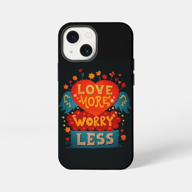 Etui iPhone 13 Mini Citation de typographie mignonne « Aimer plus, s'i (Verso)
