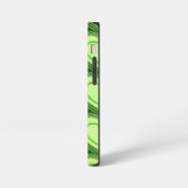 Etui iPhone 13 Mini Cœurs Abstraits Modernes - Vert Citron (Côté gauche)