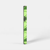 Etui iPhone 13 Mini Cœurs Abstraits Modernes - Vert Citron (Côté droit)