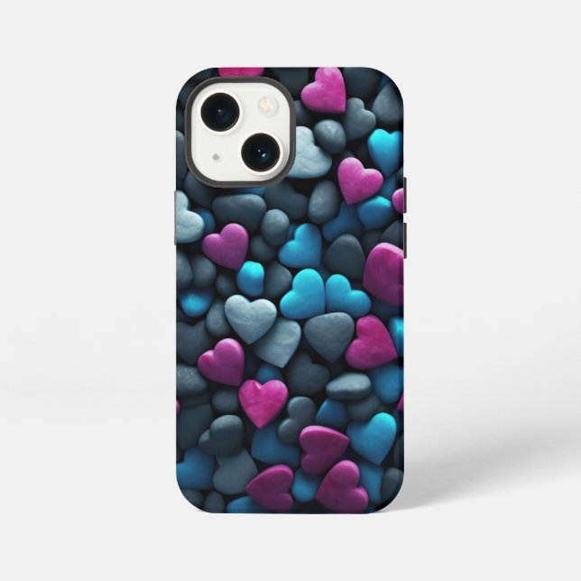 Etui iPhone 13 Mini Coeurs de galets (Verso)