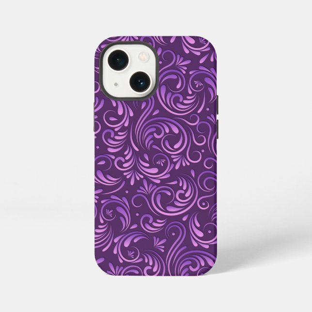 Etui iPhone 13 Mini Conception Cath Kidston Fleurs Violettes   (Verso)