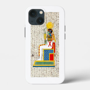 Etui iPhone 13 Mini Conception de hiéroglyphes de déesse dieu égyptien