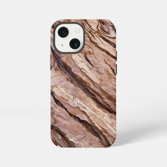 Etui iPhone 13 Mini Cool de texture d'écorce d'arbre unique (Verso)