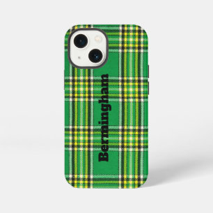Etui iPhone 13 Mini coque iphone customisé Vert Plaid Design