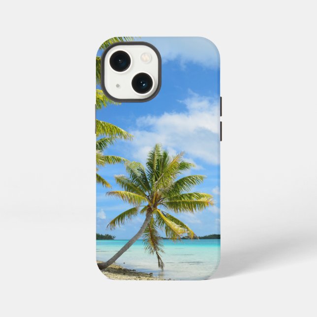Etui iPhone 13 Mini Coque iphone de plage de palmiers (Verso)