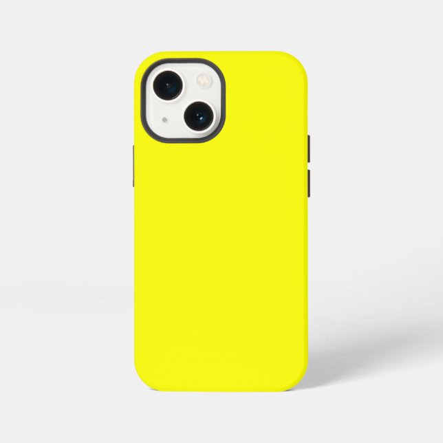 Etui iPhone 13 Mini Couleur uni jaune néon (Verso)
