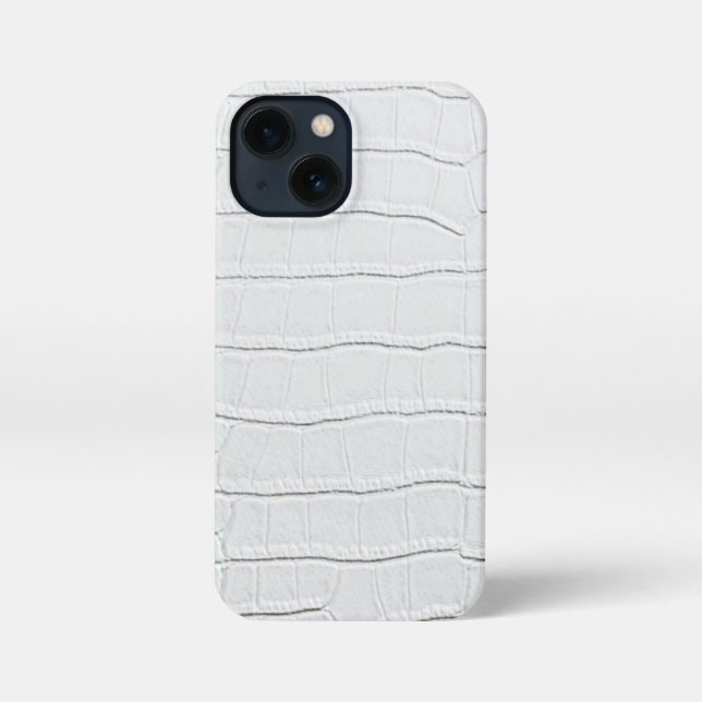 Etui iPhone 13 Mini Crocodile blanc - Impression (Verso)