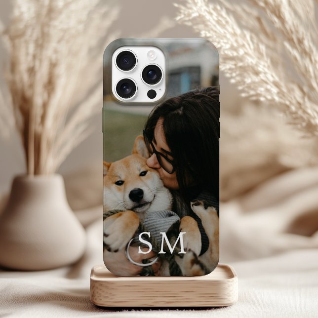 Etui iPhone 13 Mini Custom Cute Pet Photo and Monogram Initial (Créateur téléchargé)