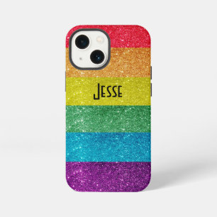 Etui iPhone 13 Mini Drapeau arc-en-ciel pailleté de la fierté gay LGBT