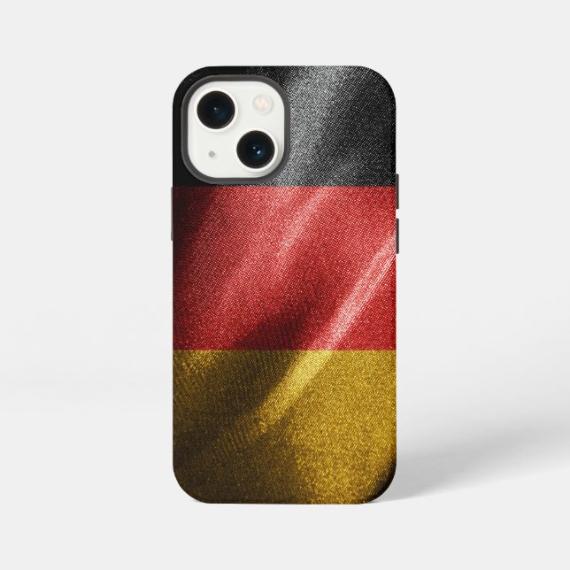 Etui iPhone 13 Mini Drapeau de soie allemand (Verso)