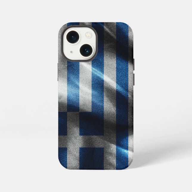 Etui iPhone 13 Mini Drapeau de soie de Grèce (Verso)