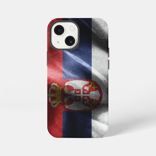 Etui iPhone 13 Mini drapeau de soie de Serbie (Verso)