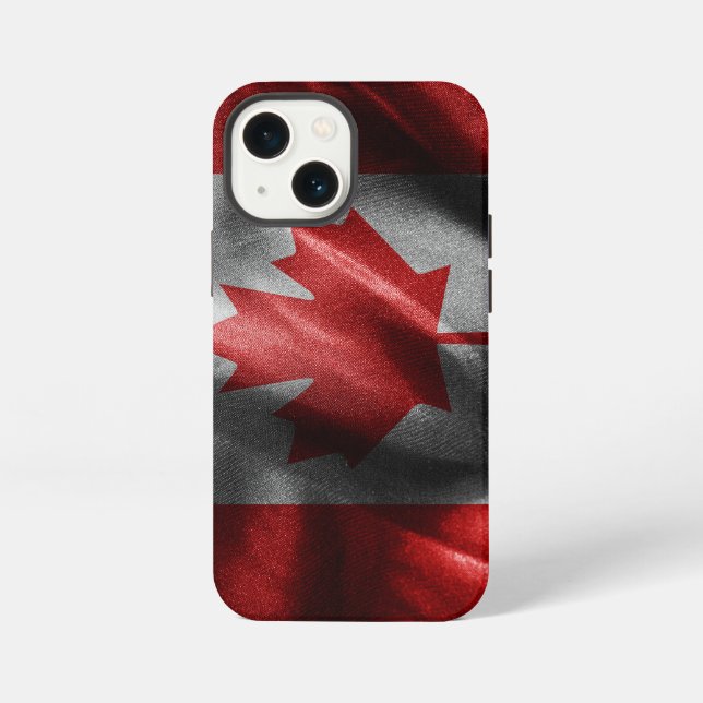 Etui iPhone 13 Mini Drapeau de soie du Canada (Verso)