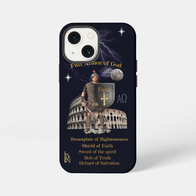 Etui iPhone 13 Mini Écriture Armure complète de DIEU (Verso)