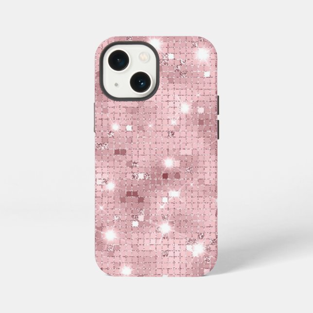 Etui iPhone 13 Mini Étincelle Rose de luxe (Verso)