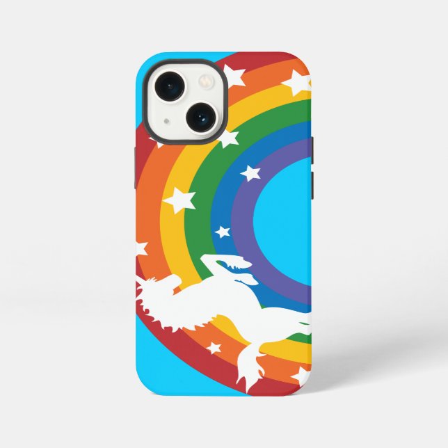Etui iPhone 13 Mini Étui Licorne Arc-en-ciel Rétro pour iPhone 5C (Verso)