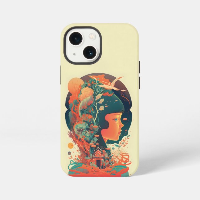 Etui iPhone 13 Mini Fantaisies Abstraites Monde d'Objets Impossibles (Verso)