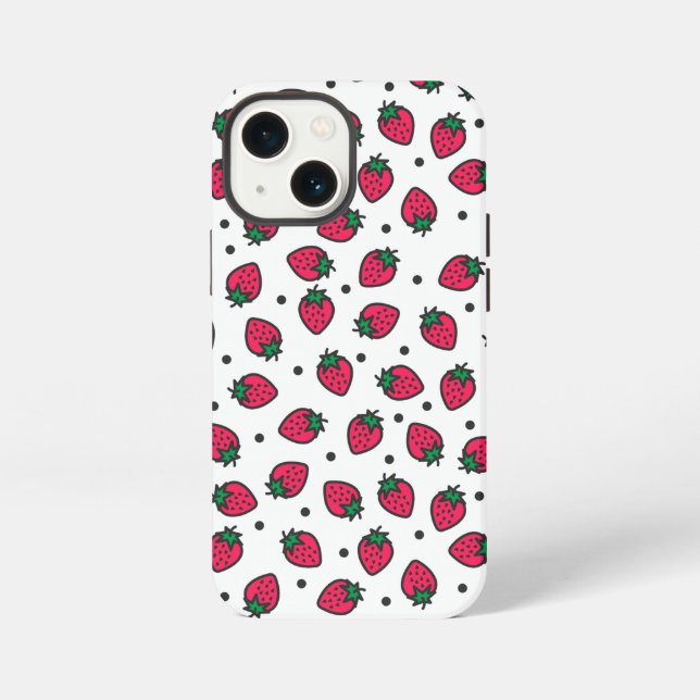 Etui iPhone 13 Mini Fraises Mignonnes (Verso)