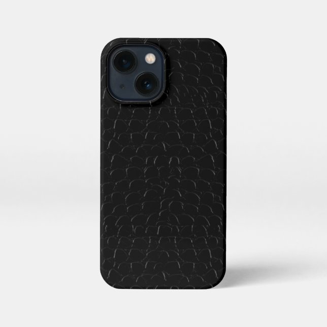 Etui iPhone 13 Mini Impression d'alligator noir (Verso)