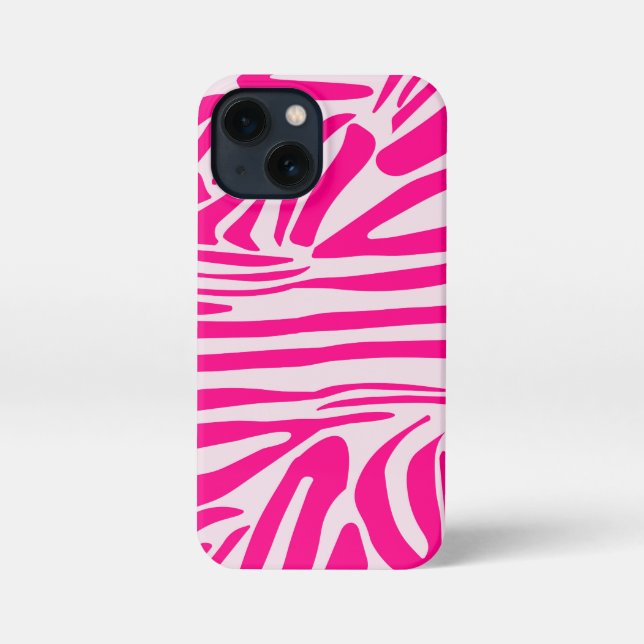 Etui iPhone 13 Mini Impression zèbre rose (Verso)