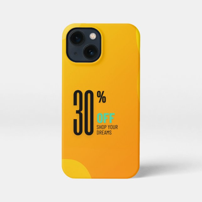 Etui iPhone 13 Mini Jaune "Faites vos rêves"  (Verso)