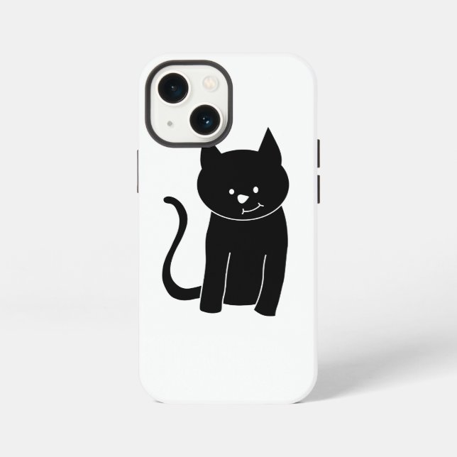 Etui iPhone 13 Mini Joli Chat Noir (Verso)
