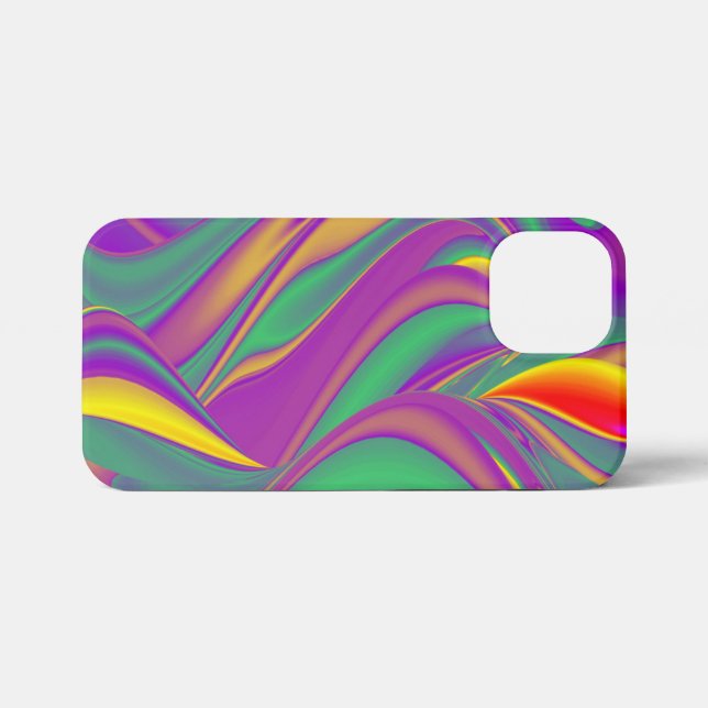 Etui iPhone 13 Mini La magie des couleurs Abstrait Rainbowart 3D (Verso Horizontal)