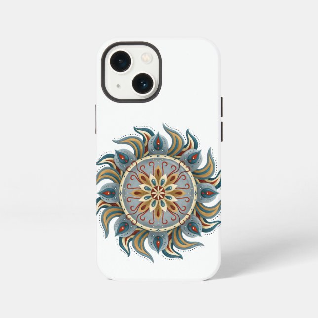Etui iPhone 13 Mini Mandala peint (Verso)