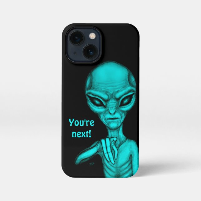 Etui iPhone 13 Mini Mauvais Alien, Tu es le prochain ! (Verso)