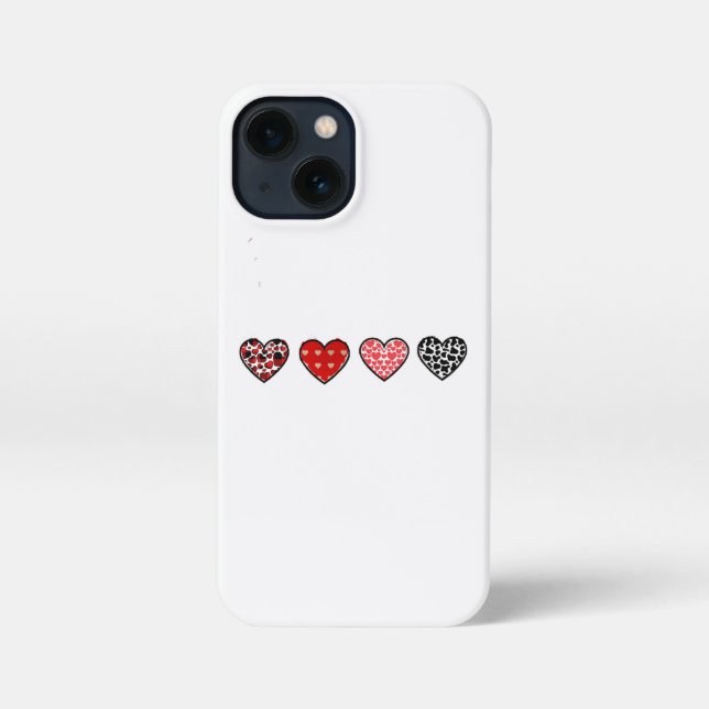 Etui iPhone 13 Mini minimal valentine hearts / “cute love pattern” (Verso)