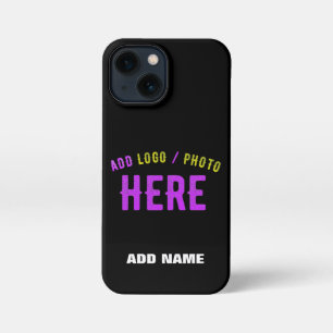 ETUI iPhone 13 MINI  MODERNE ET MODERNE PERSONNALISABLE NOIR VÉRIFIÉ