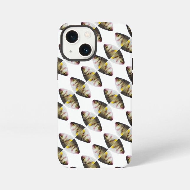Etui iPhone 13 Mini motif de poisson Abstrait (Verso)