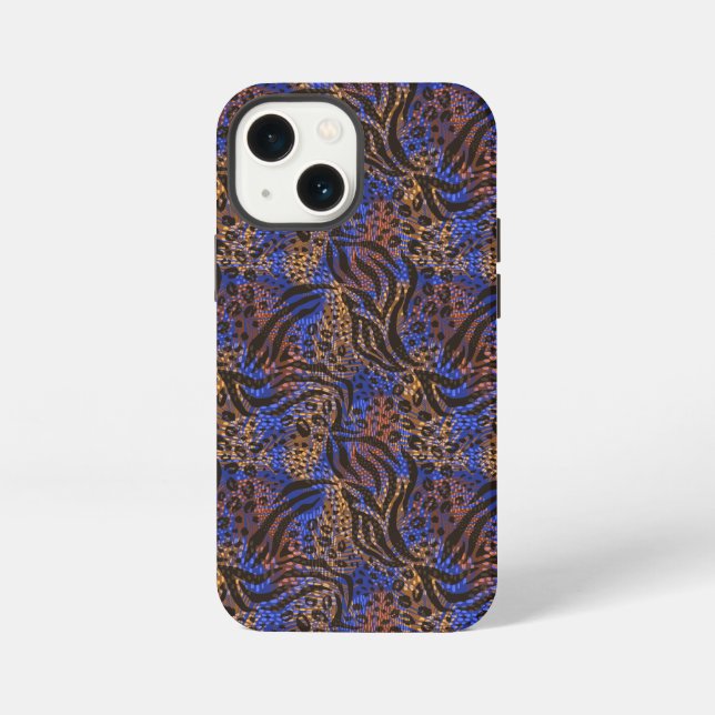 Etui iPhone 13 Mini Motif d'impression Leopard et Zebra (Verso)