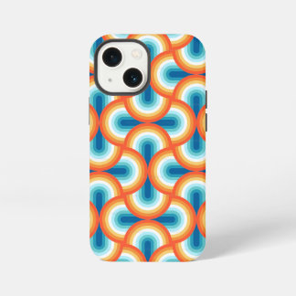 Etui iPhone 13 Mini Motif géométrique arc-en-ciel rétro