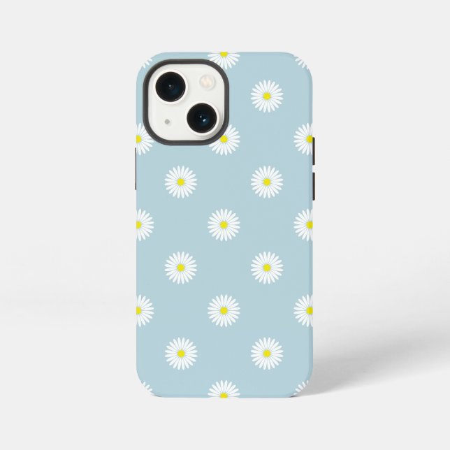 Etui iPhone 13 Mini Motif illustratif sur bleu pâle (Verso)